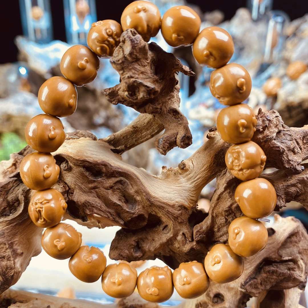 猴头雕刻猴头手串绕指柔人生百态光珠手工核雕手链男女文玩核桃