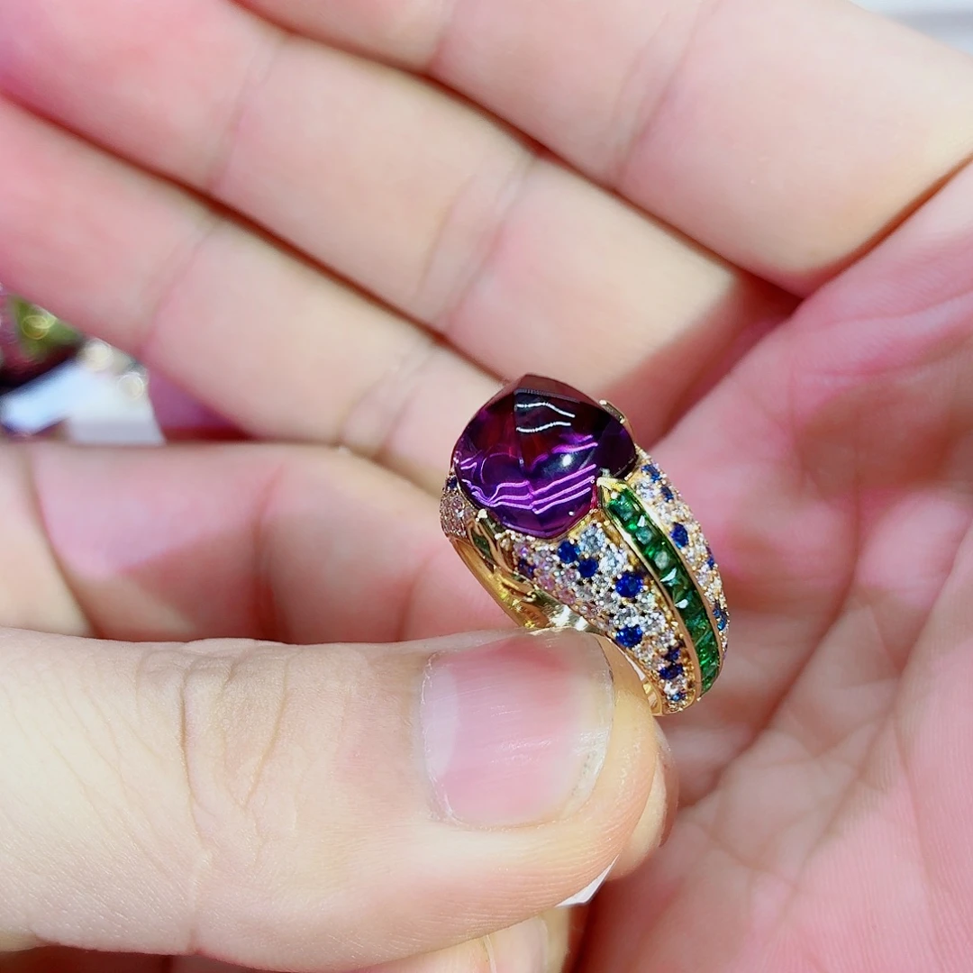 水晶戒指银S925镶嵌