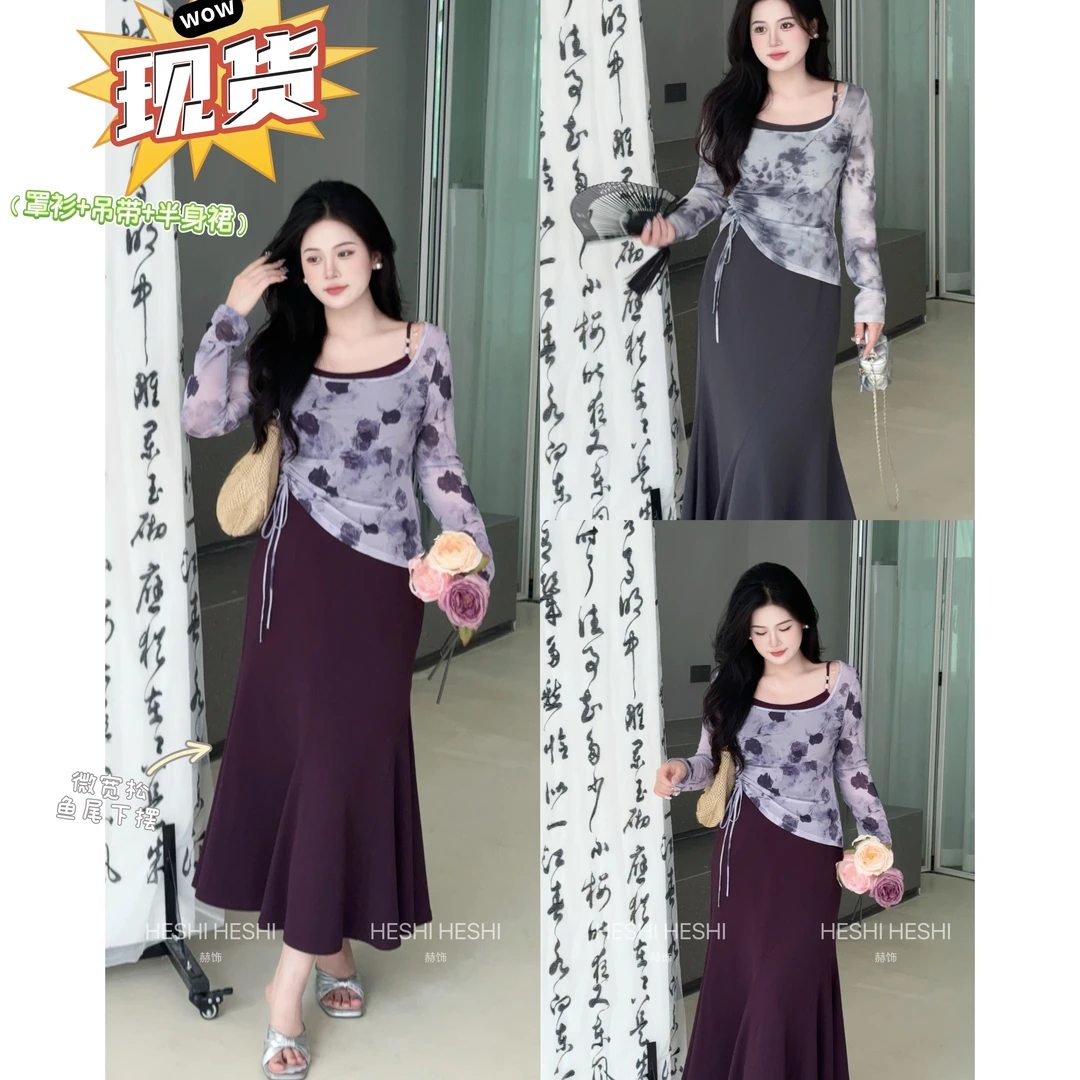 现货【嘎嘎】胖MM大码显瘦夏季设计感半身裙三件套07007D+07010D