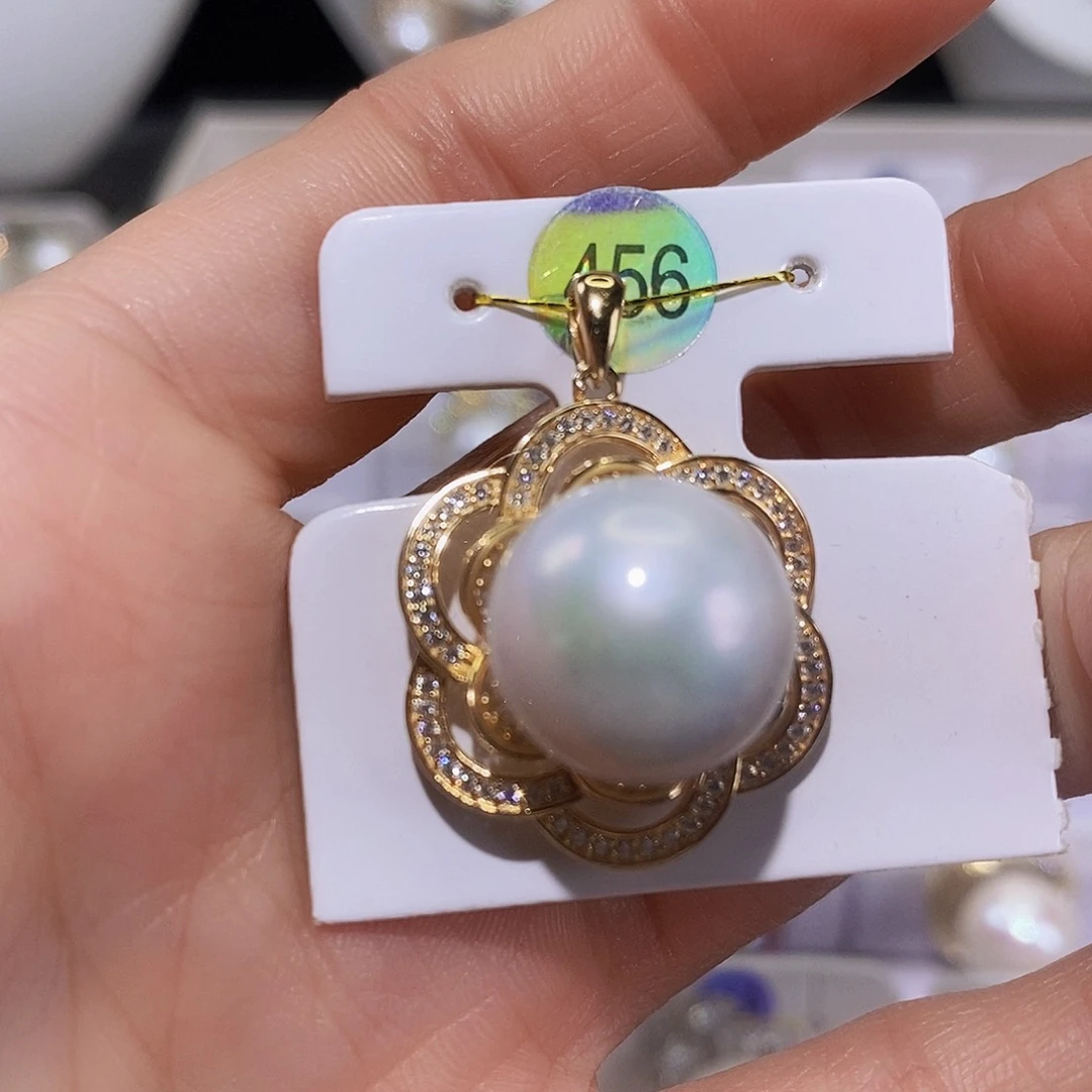 淡水珍珠颈饰银S925镶嵌筱**ɞ