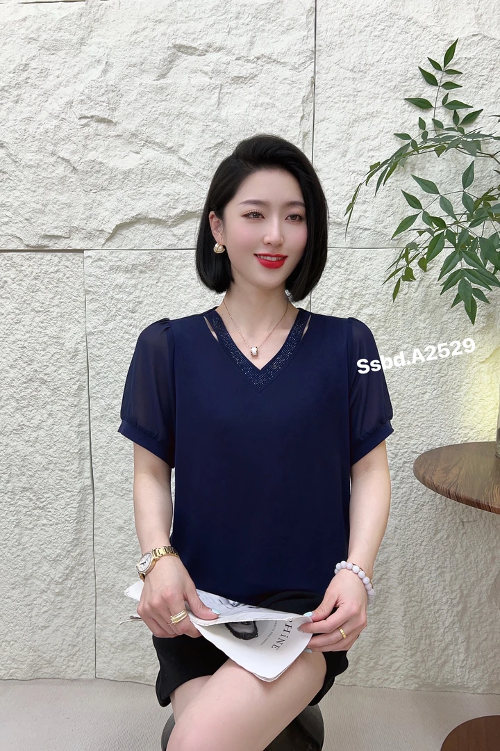 SSBD2529 (聚水潭)常规百搭娃娃领常规款女士短袖