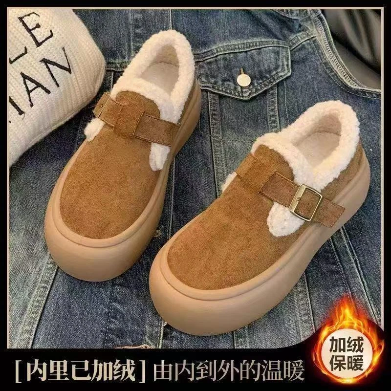 2024冬季厚底新款棉鞋加绒保暖加厚舒适休闲厚底棉鞋