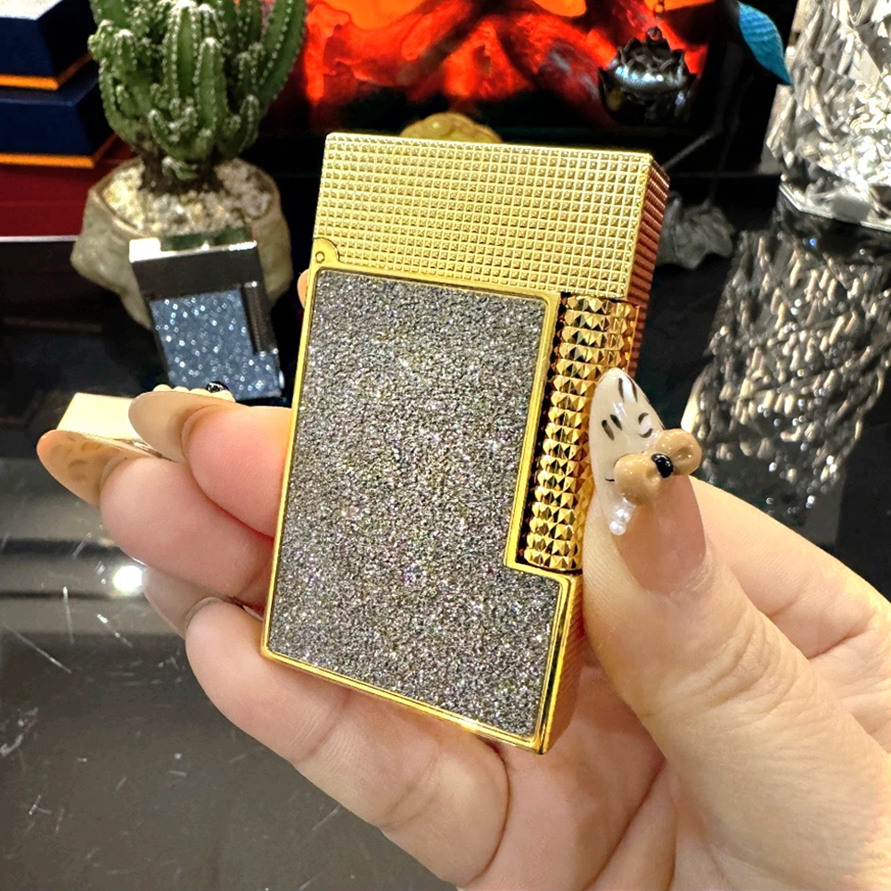 卡路新款璀璨星砂磨砂朗声充气打火机男士创意打火机个性高档