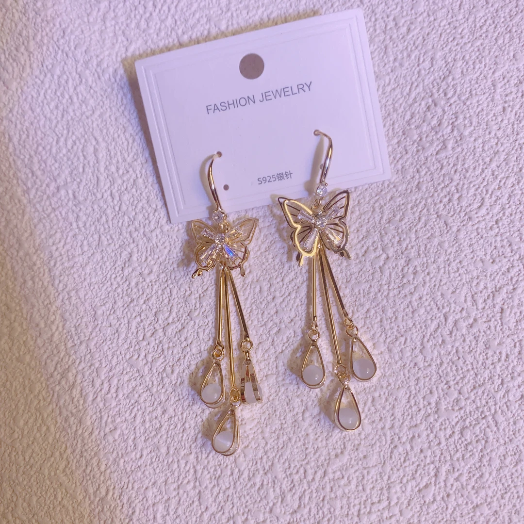 铜合金耳饰 气质时尚百搭复古长款个性夸张大气精致耳钉5519