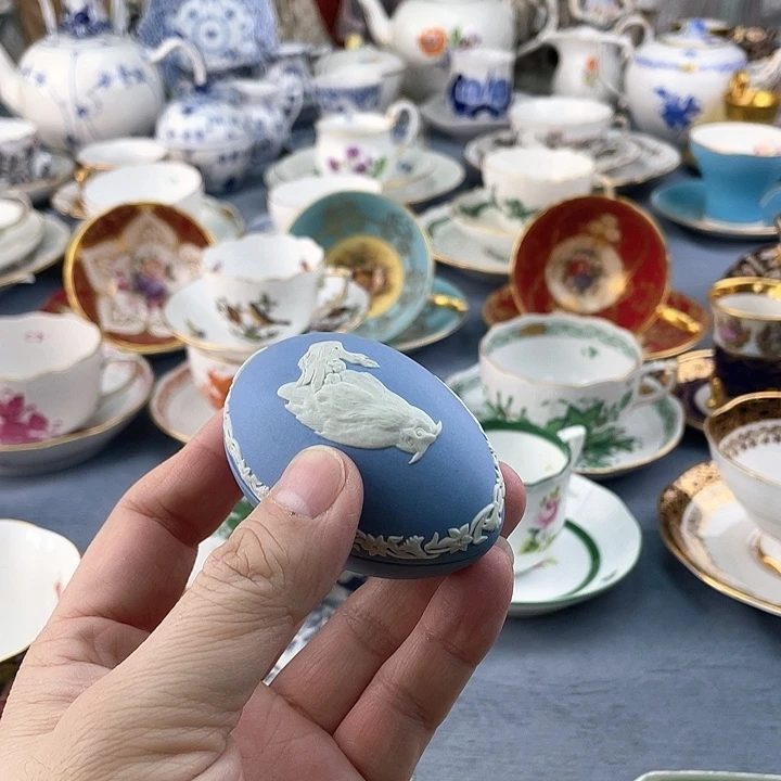 海外中古欧瓷咖啡杯小房子