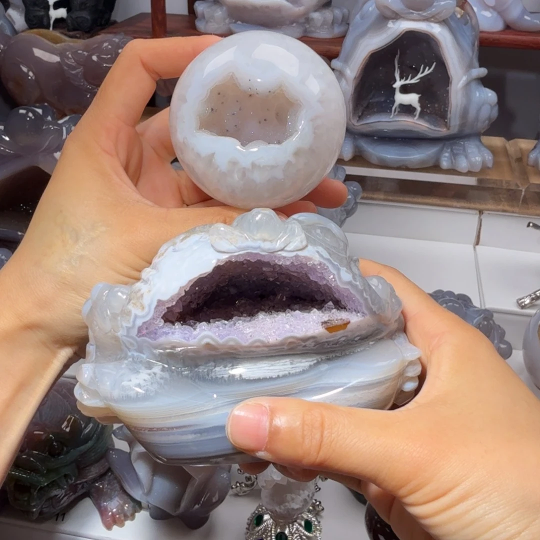 恢***恢玛瑙/玉髓未镶嵌摆件