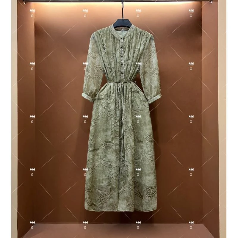 春夏丨设计师轻奢法式印花女士连衣裙 GS-56023