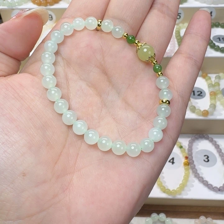 和田玉未镶嵌手串卡6晴水设计款