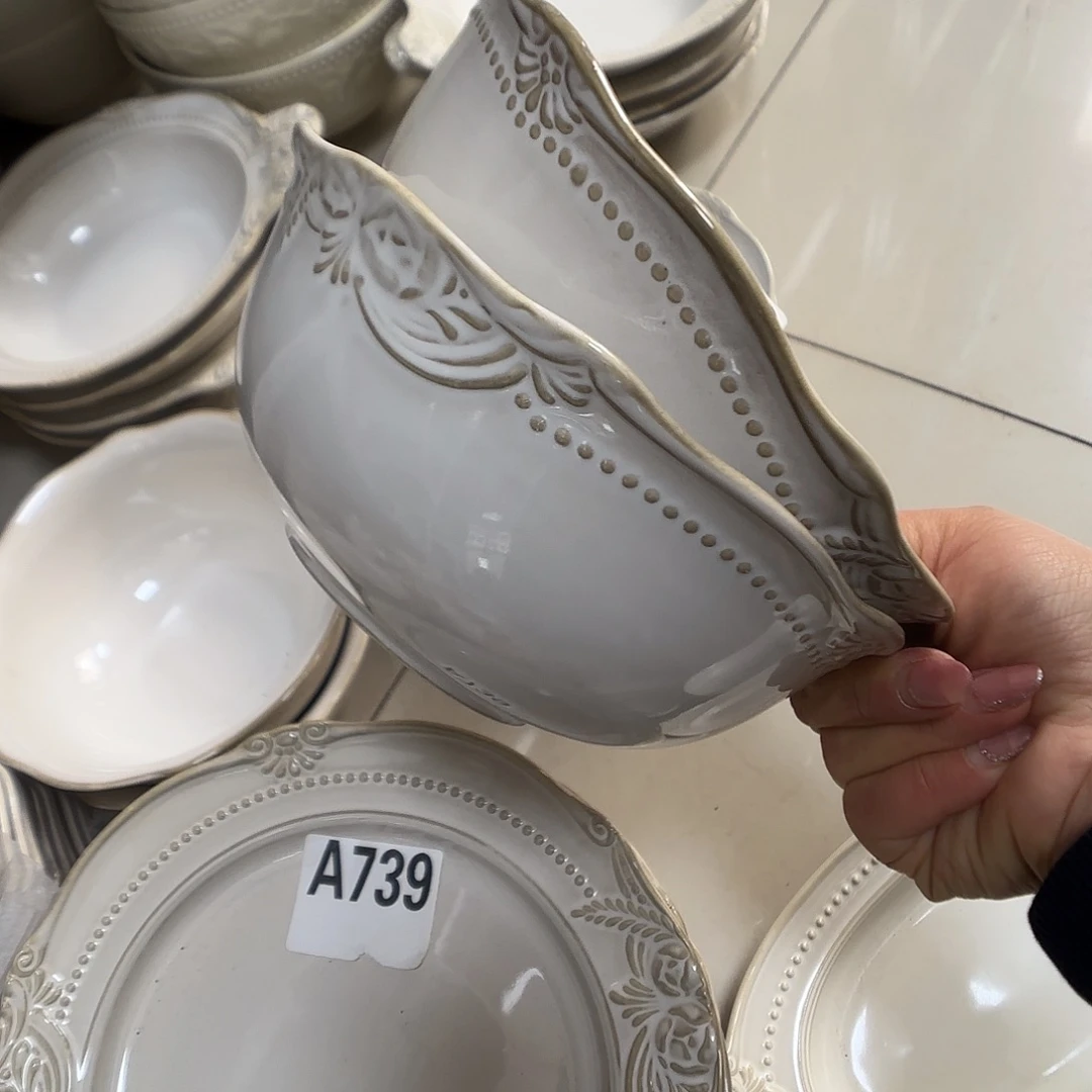 瓷片瑕疵特价陶瓷汤碗