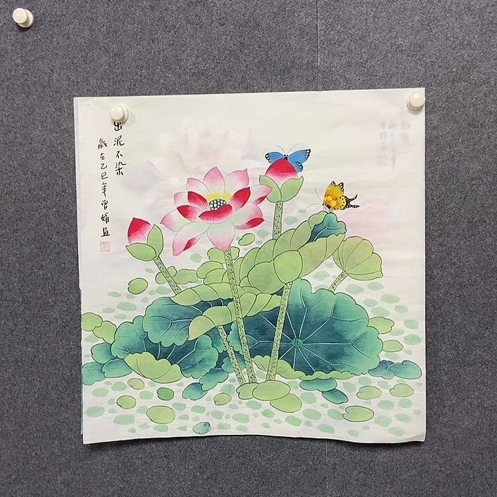 国画四尺斗方工笔花鸟一幅