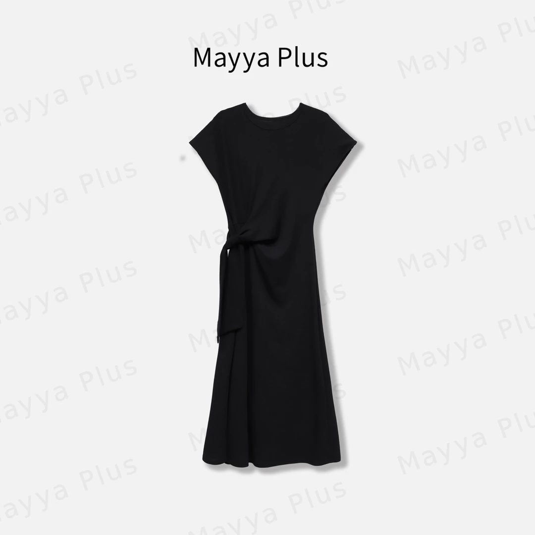 【面膜裙】Mayya Plus麦芽定制设计感短袖连衣裙开叉a字裙32526310