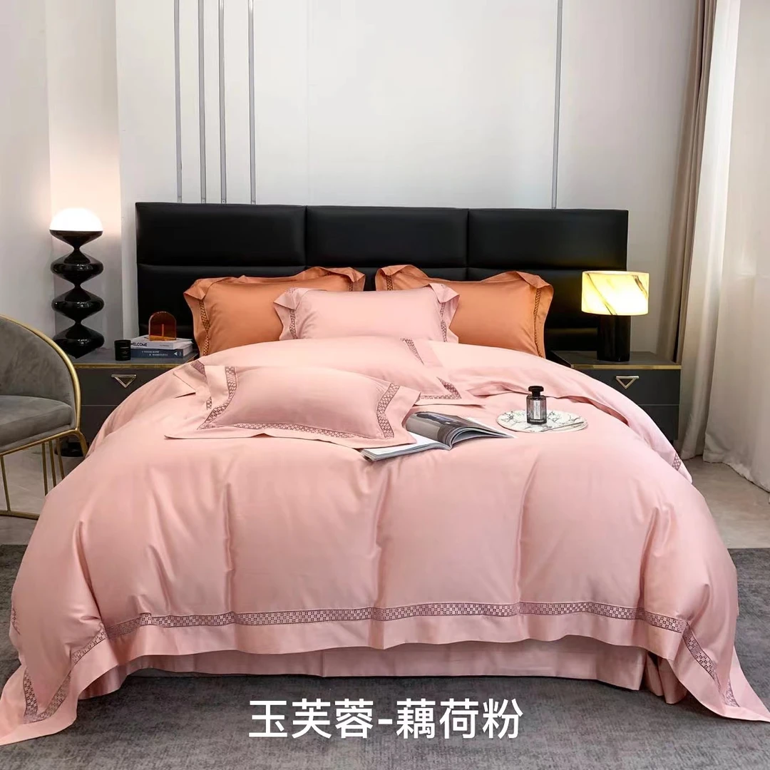 高支高密轻奢镂空设计师款床品套件四件套