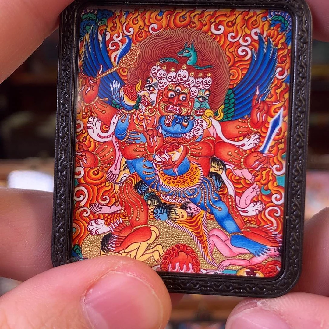 G***s吊坠热贡纯手绘唐卡马头