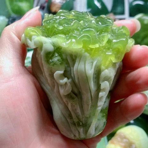 未镶嵌蛇纹石玉手把件