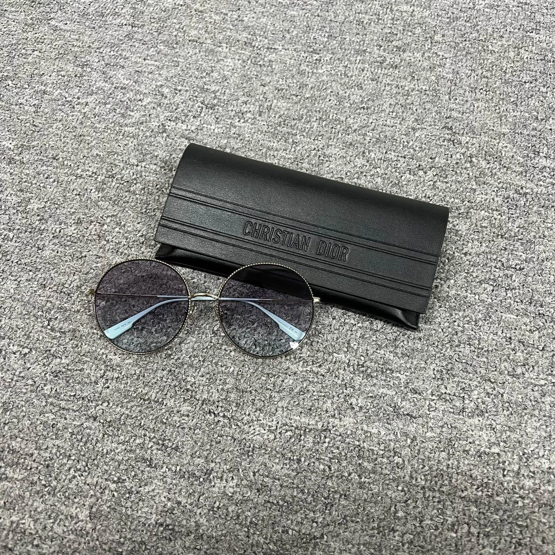 99新 DIOR/迪奥 浅蓝色腿 圆框 墨镜