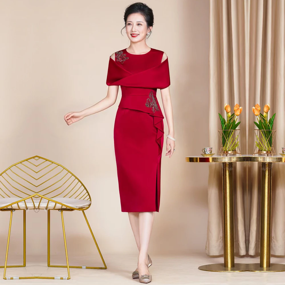 春夏高贵气质喜婆婆新中式婚礼旗袍大码改良妈妈轻奢时尚结婚礼服