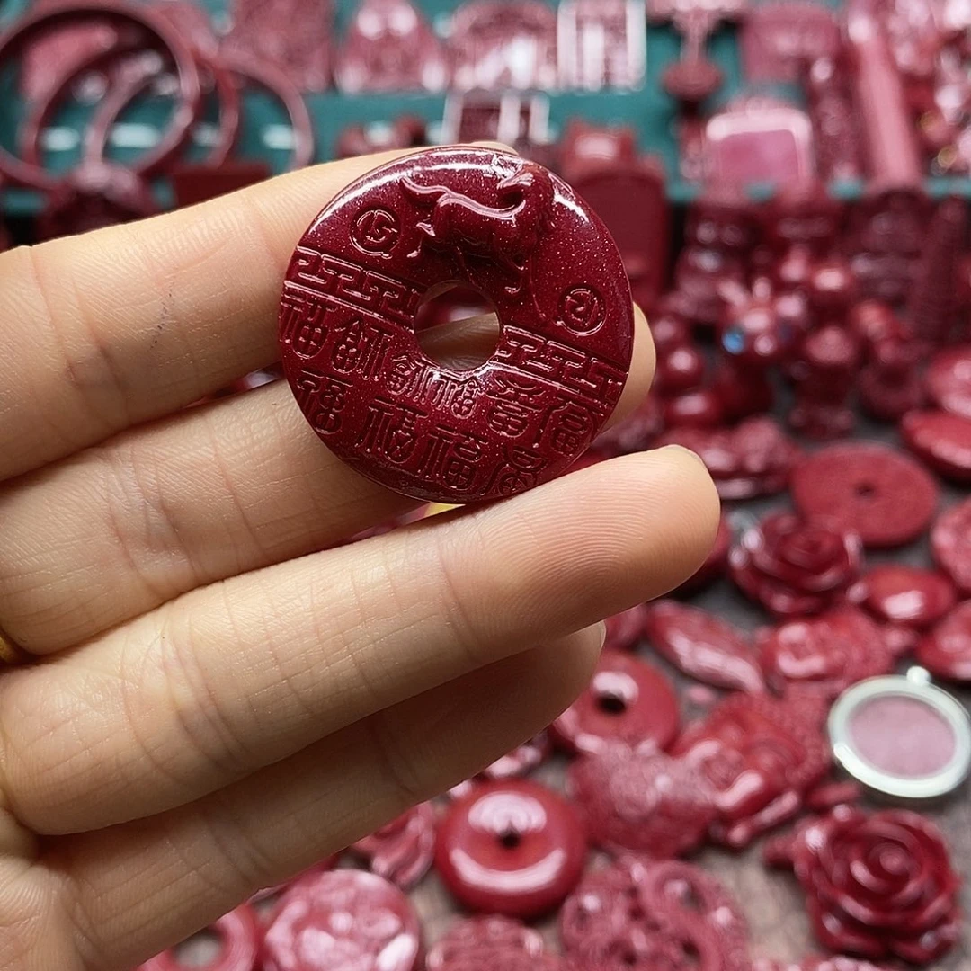 天然辰砂朱砂吊坠