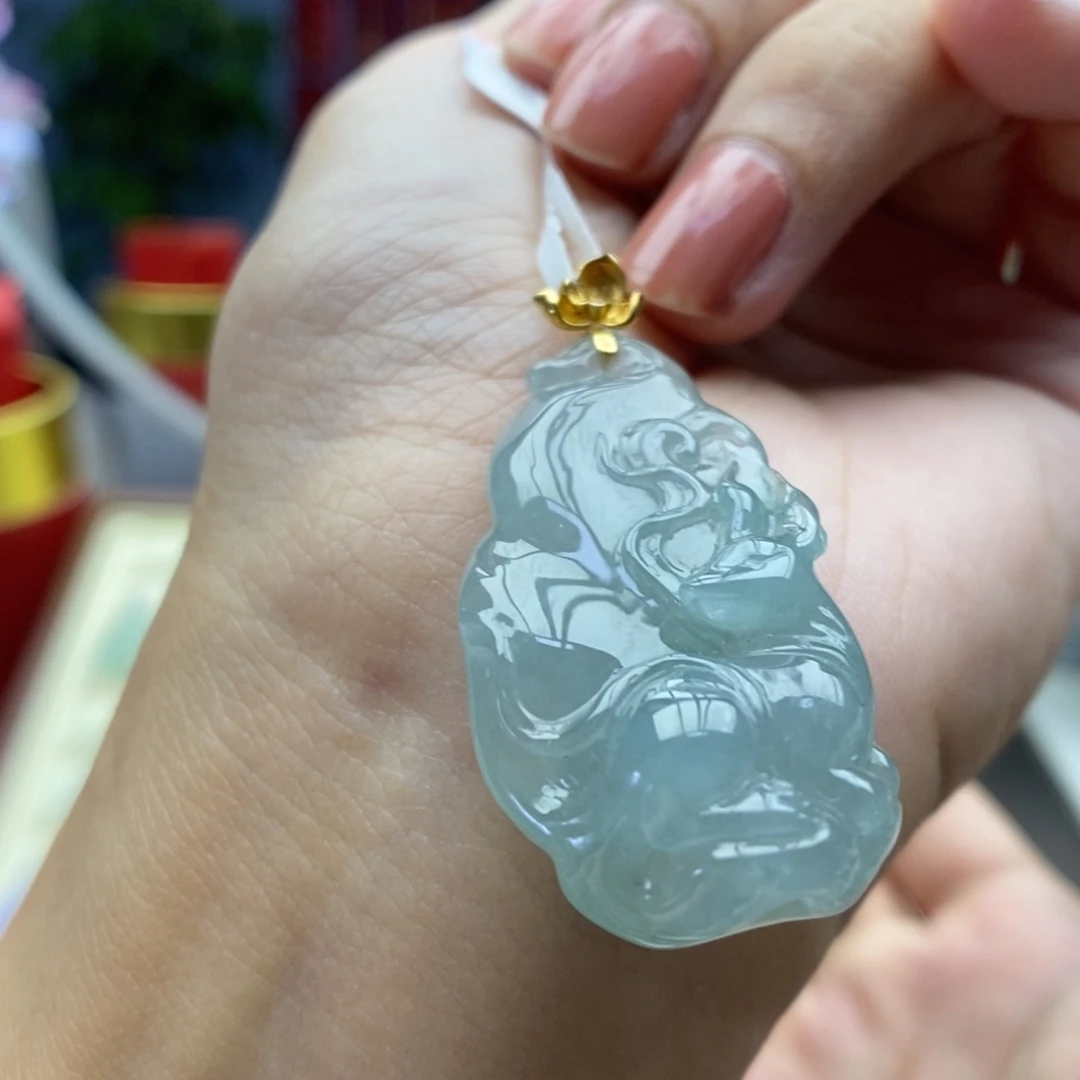 翡翠18K金镶嵌颈饰吊坠14