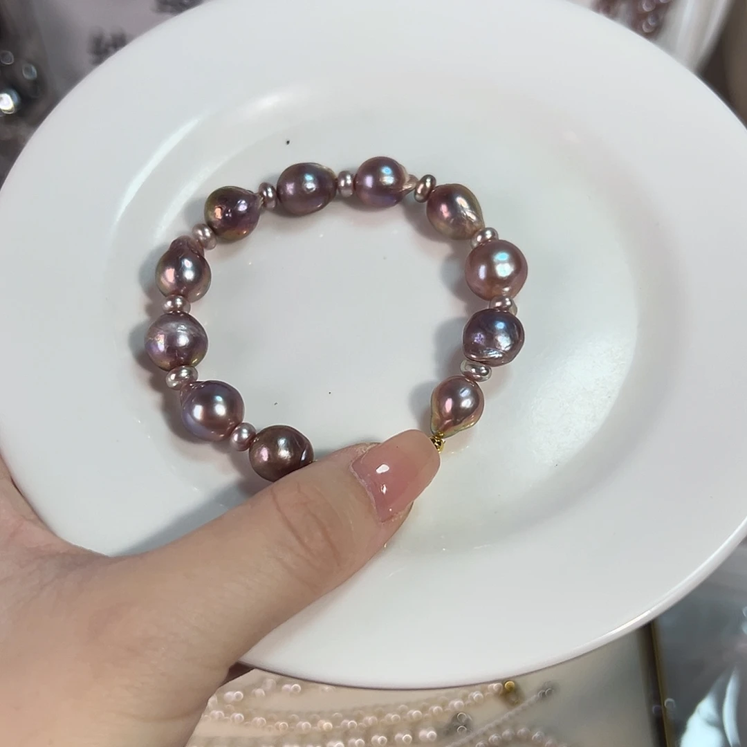 淡水珍珠时尚设计款淡水珍珠银S925镶嵌