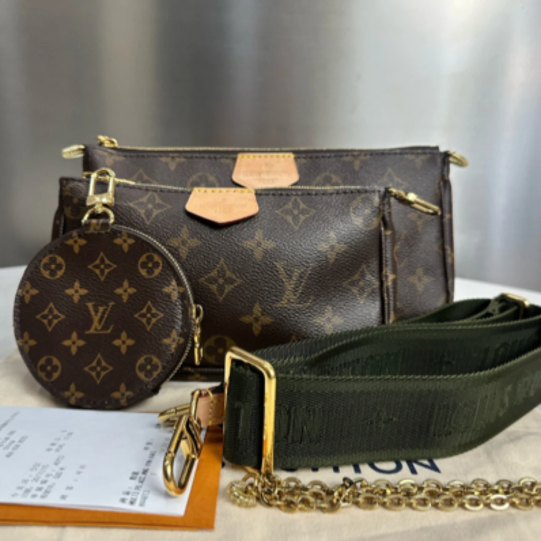 95新 LouisVuitton/路易威登 芯片款老花五合一单肩斜挎13298818