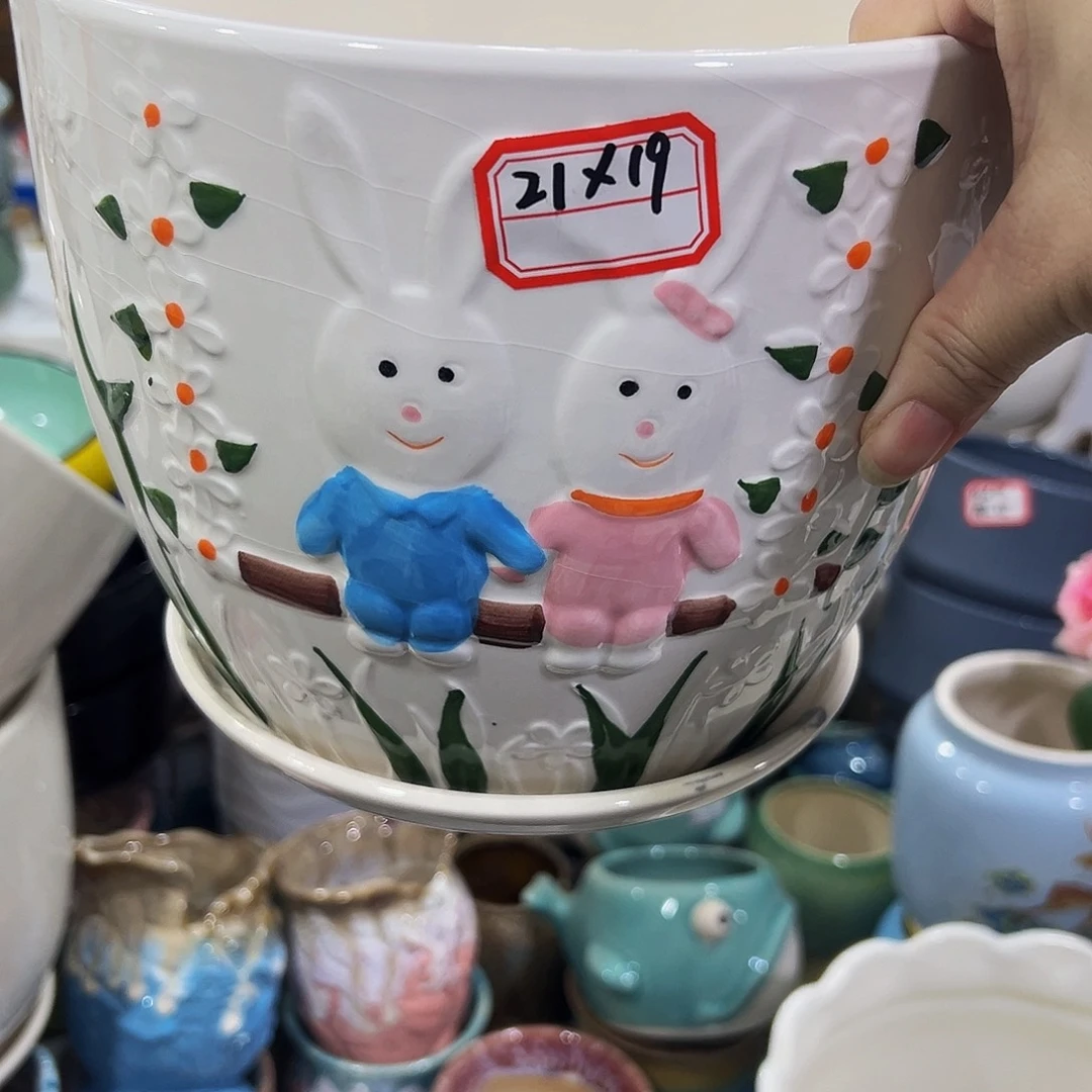 外贸尾单陶瓷花盆凑10米包邮