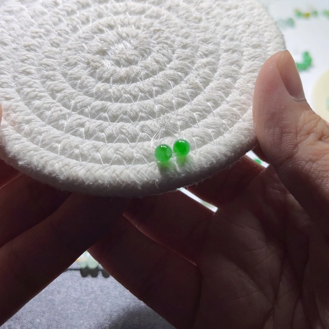翡翠散珠天然缅甸A货珠子2颗5mm