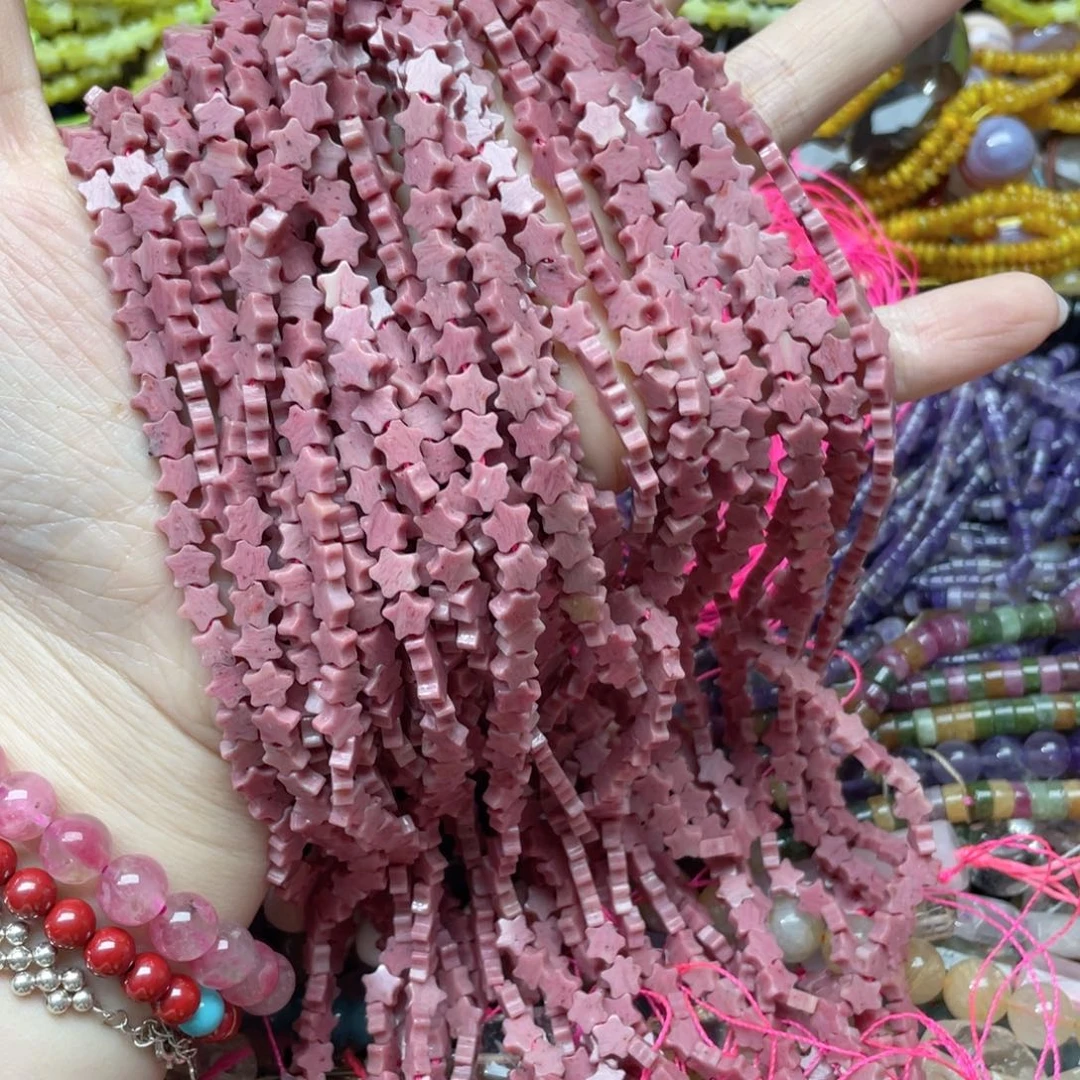 玛瑙/玉髓合金珠宝半成品一条6m红纹星星