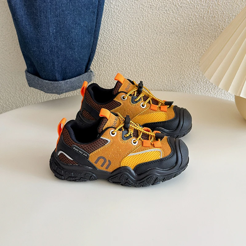 女童运动鞋2025秋季新款户外徒步鞋男童时尚软底百搭休闲鞋中大童