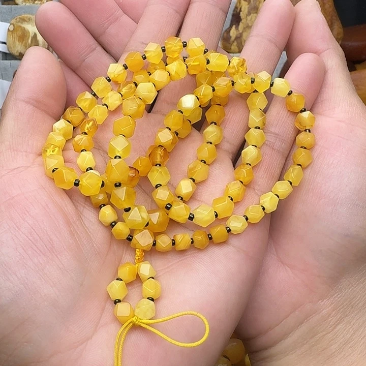 蜜蜡未镶嵌裸石天然蜜蜡项链