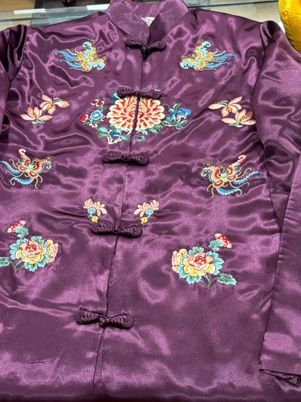 新中式福寿花蝴蝶牡丹款长款礼服祝寿服