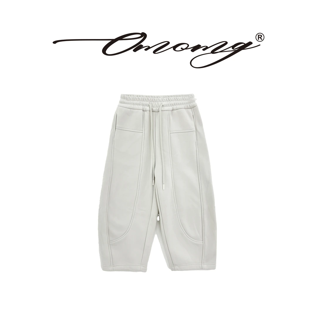 OMOMG女童百搭休闲裤简约宽松时尚纯色秋冬潮流加绒抽绳CG38151