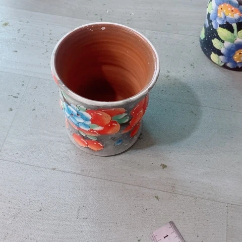 紫砂花盆l**y红陶手绘花盆