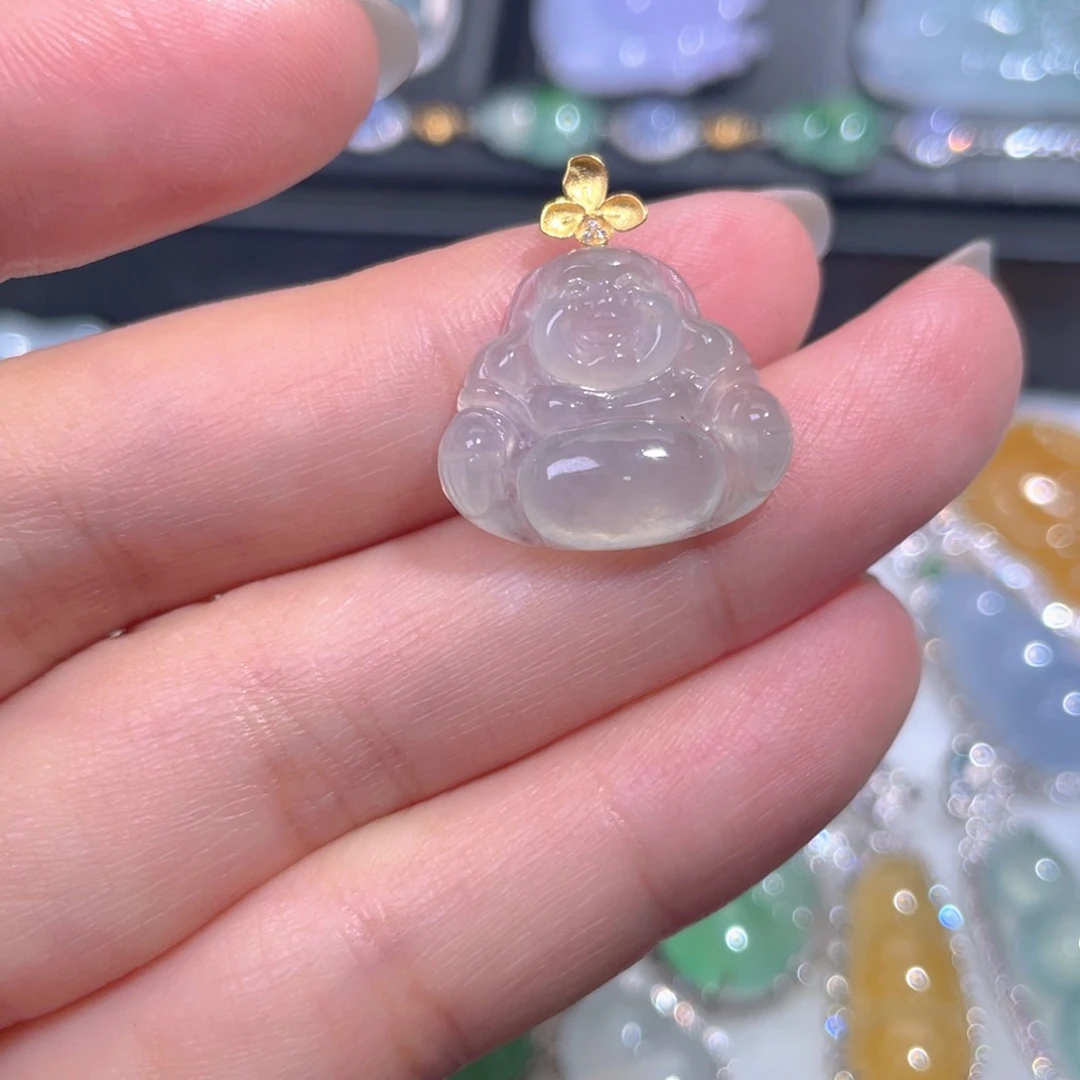 颈饰18K金镶嵌翡翠翡翠