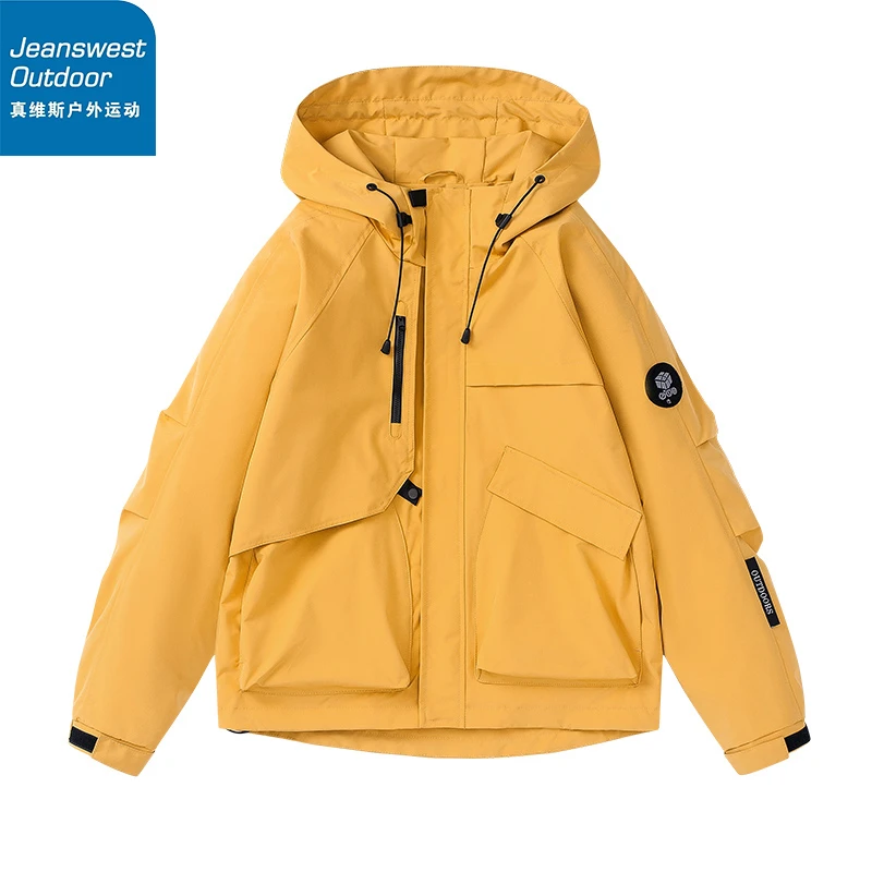 真维斯冲锋衣连帽裤子外套防风春秋季百搭夏季时尚防风裤子外套男