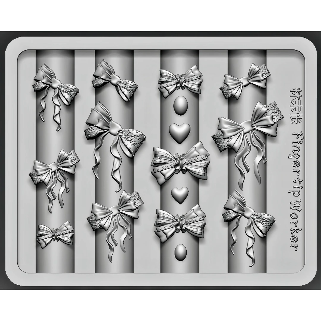 FingertipWorker｜联名林末怅原创小众精致手雕蝴蝶结美甲模具