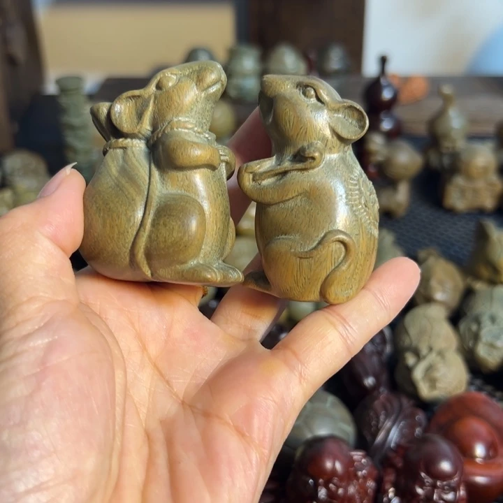 把件小叶紫檀两个一对