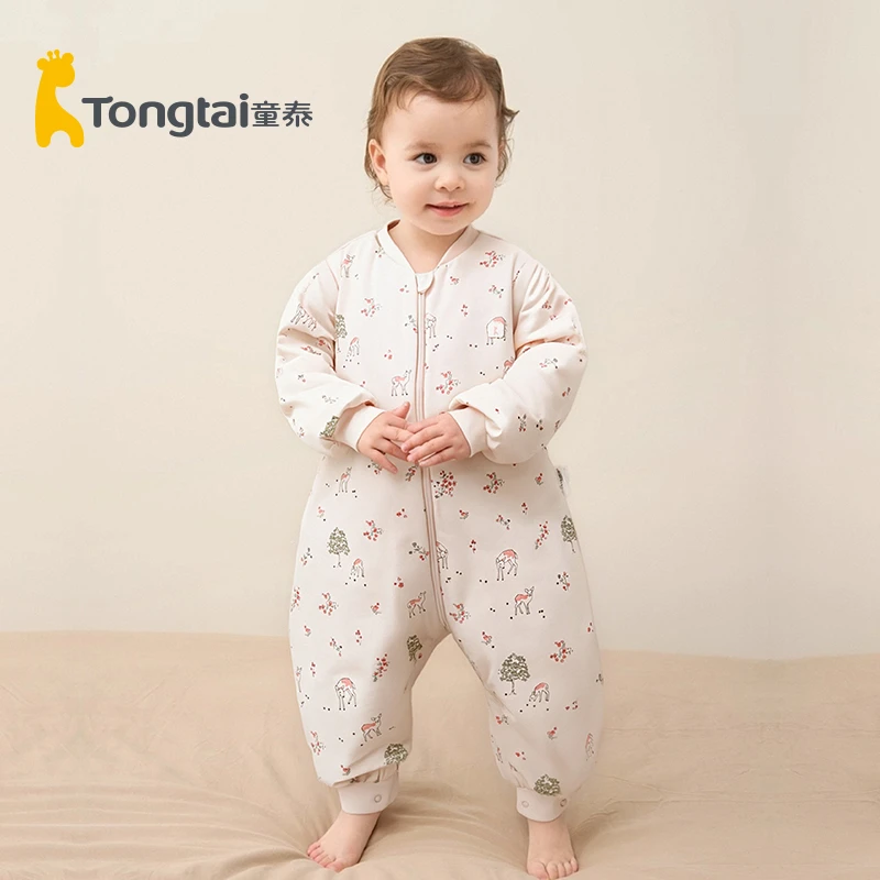童泰婴儿分腿睡袋防踢被神奇婴幼儿儿童连体可拆宝宝秋冬款加厚