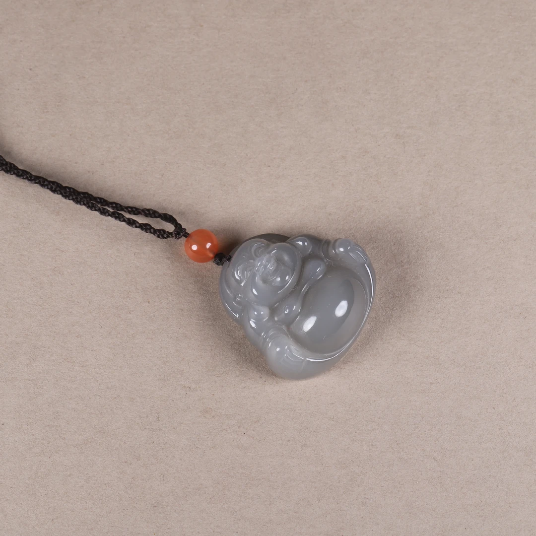 【汪氏精品】和田玉精品烟紫佛公 1525-G10 多样性发其一