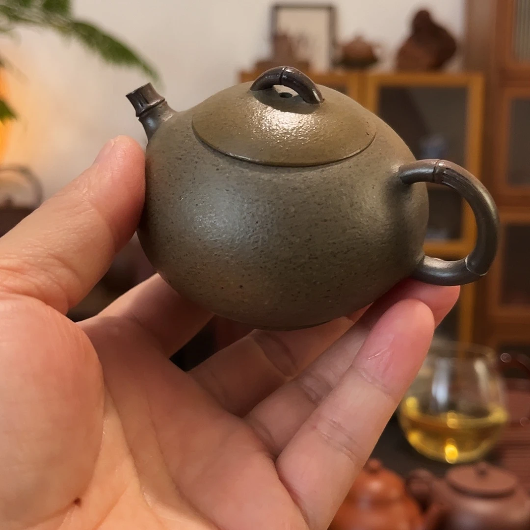 紫砂茶壶紫砂青段柴烧竹节西施壶