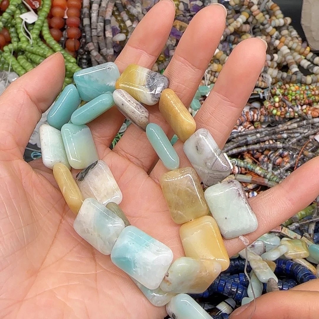 玛瑙/玉髓合金珠宝半成品亚马逊天河石12mm牌子一条