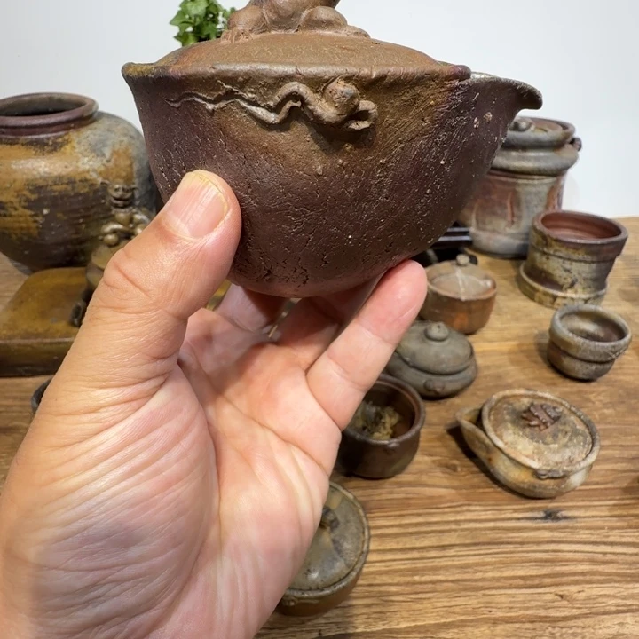 铃木黄弋备前烧宝瓶微瑕