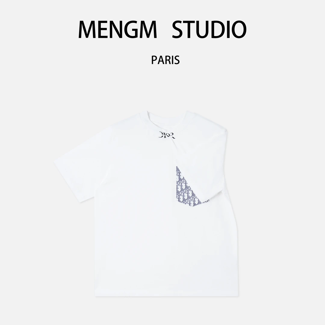 萌萌专属（迪迪老花）2025新款春夏经典图案贴袋领口棉短袖T恤