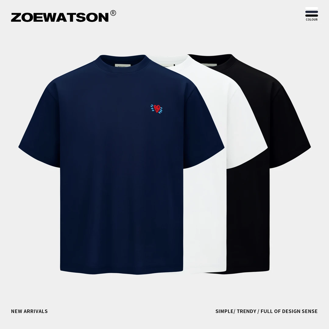 【李晨nic专属】美式重磅波普风爱心刺绣T恤透气Z2923