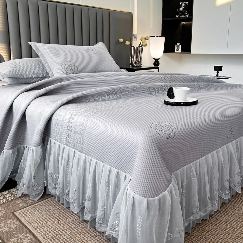 凉感凉席床盖款空调软席子防滑冰泡泡冰丝席三件套夏天专用大尺寸