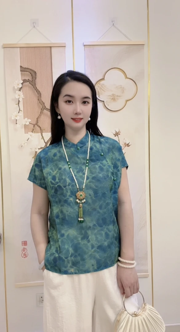 【海之恋】新中式国风复古文艺上衣女款显瘦百搭上衣女小衫
