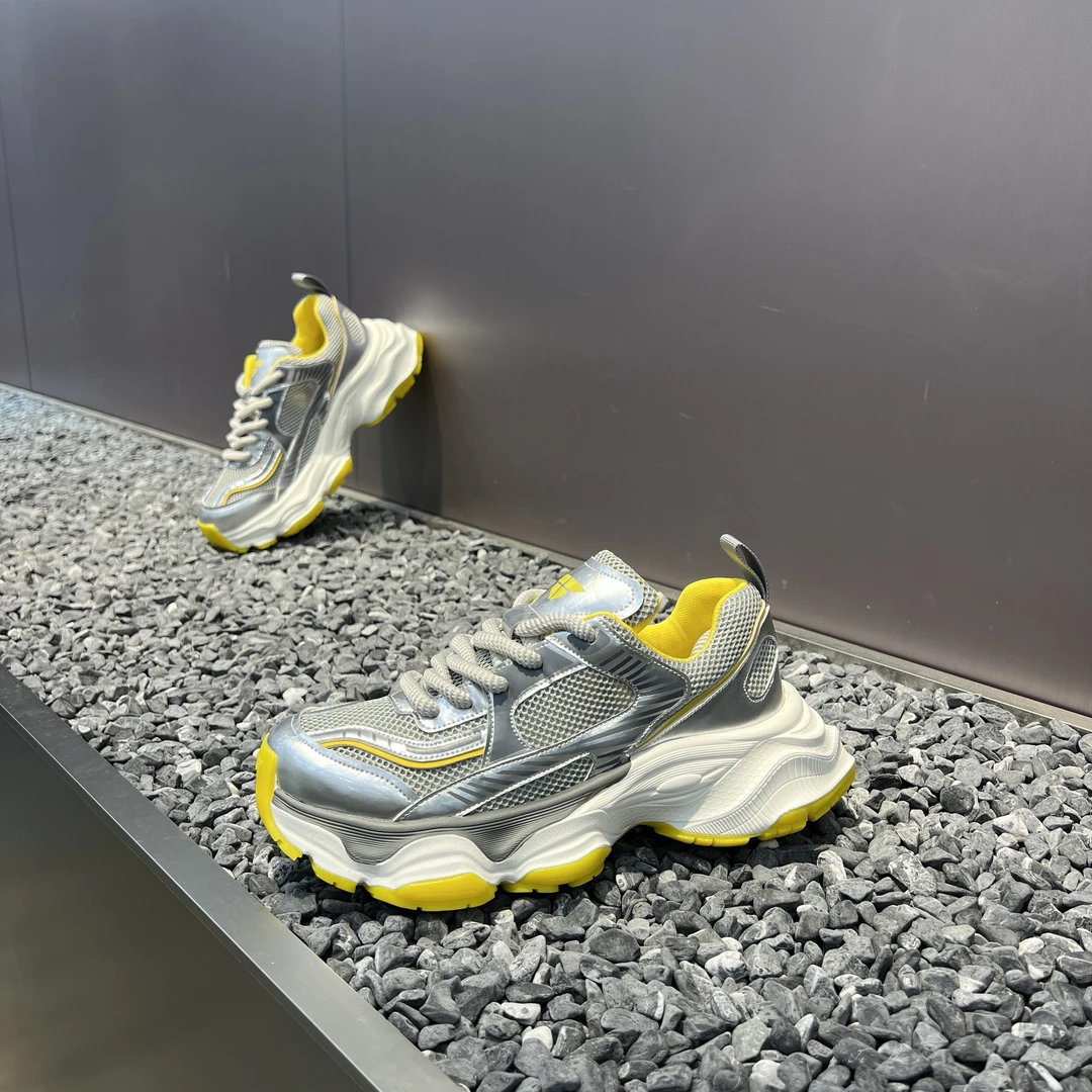 2025夏季单网透气休闲运动轻便厚底软底潮流时尚ins老爹鞋