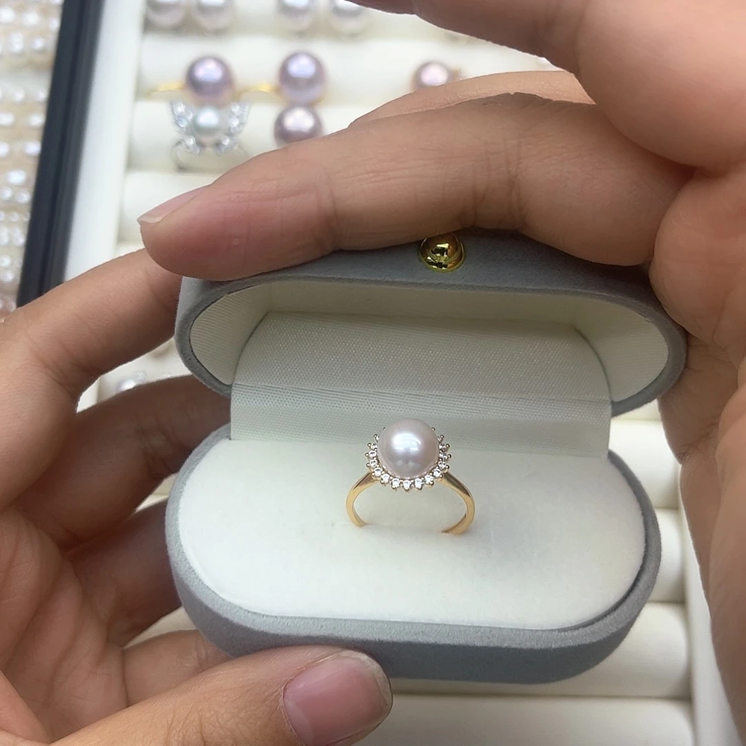 淡水珍珠戒指银S925镶嵌