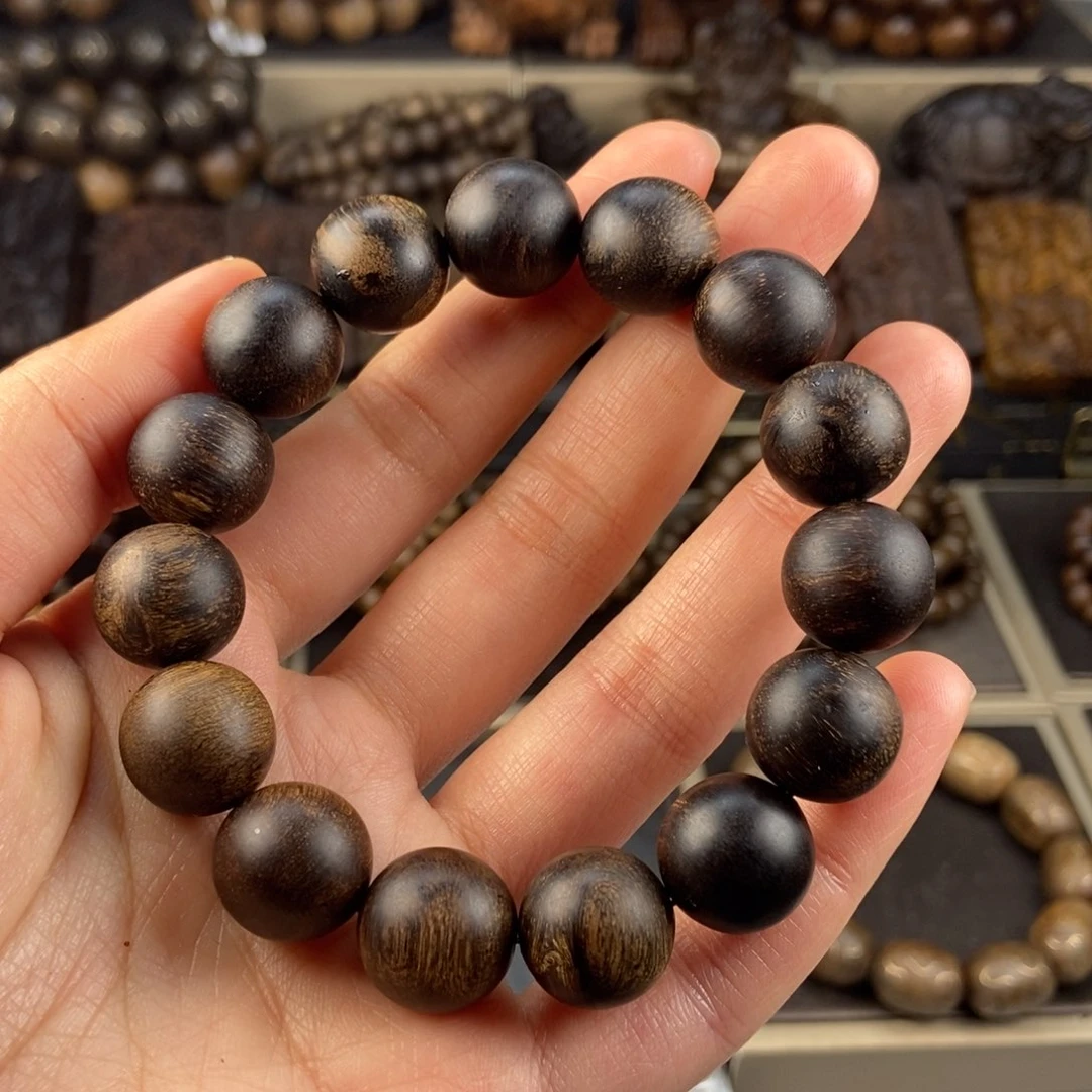 沉香手串北*狼越南芽庄白棋玉化留疤