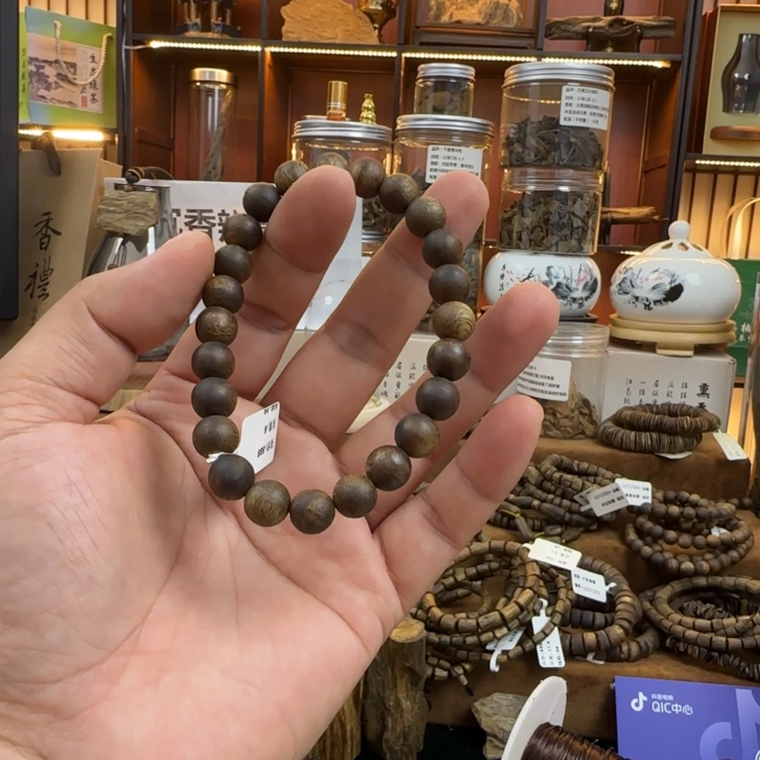 沉香手串良*圆珠单圈