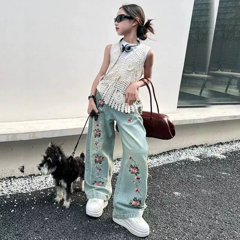 503307   韩版男童女童休闲舒适时尚洋气百搭休闲牛仔裤